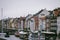 Scenic shot of the Sailboats against the buildings in the port of Nyhaven in Copenhagen, Denmark