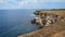 Scenic shot of the sea cliffs in Tarkhankut, Crimea