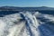 Scenic shot of trails of ship on the sea surface in Croatia, cool for marine background