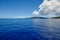 Scenic shot of the turquoise seawater from La Digue Island in Seychelles