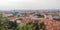 Scenic skyline of the red rooftops in Prague