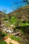 Scenic small river and natural landscape in spring