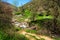 Scenic small river and natural landscape in spring