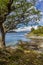 Scenic snow capped Chilian mountains seen from Tierra del Fuego National Park