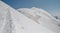 Scenic snowcapped Breithorn mountain ridge