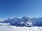 Scenic snowy Bernese Alps in Switzerland