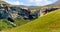 Scenic South Africa Drakensberg Golden Gate national park gorge - impressive massive rocks and valley