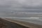 Scenic South Carlsbad State Beach vista on a rainy winter day