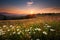 Scenic spring landscape with valley