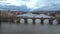 Scenic spring panoramic aerial view of the Old Town pier architecture and Charles Bridge