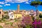 Scenic springtime panoramic view over the ruins of the Roman Forum in Rome