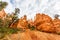 Scenic stone mountain in canyon