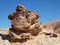 Scenic stratified orange rock in stone desert, Isr