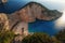 Scenic summer landscape shot in Greece with beautiful cliffs and turquoise sea water