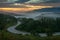 Scenic summer sunrise over the Appalachian Mountains