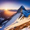 scenic sunrise in the high mountains of the