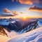 scenic sunrise in the high mountains of the