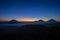 Scenic sunrise and mist at Batur volcano, Kintamani, Bali, Indonesia.