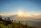 Scenic sunrise view from Clingmans dome Great Smoky Mountain Nation Park Tennessee USA