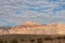 Scenic sunrise view of limestone peaks Mount Wilson, Bridge and Rainbow Mountain of Red Rock Canyon National Conservation