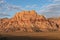 Scenic sunrise view of limestone peaks Mount Wilson, Bridge and Rainbow Mountain of Red Rock Canyon National Conservation