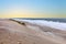 Scenic sunset in Sylt with ocean, dune and empty beach