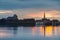 Scenic sunset view of the lake Veere Zeeland in the Netherlands