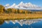 Scenic Teton Autumn Reflection Landscape