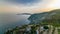 Scenic timelapse view of the Mediterranean coastline of the town of Eze village on the French Riviera