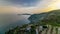 Scenic timelapse view of the Mediterranean coastline of the town of Eze village on the French Riviera