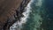 Scenic top view aerial coastline landscape. Cliffs and shoreline in volcanic landscape, El Hierro, Canary Islands, Spain