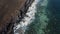 Scenic Top view aerial coastline landscape. Cliffs and shoreline in volcanic landscape, El Hierro, Canary Islands, Spain