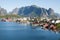 Scenic town of Reine on Lofoten islands in Norway