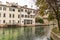 Scenic of treviso town with calnal scene