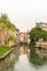 Scenic of treviso town with calnal scene