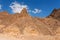 Scenic triangular rocks in stone desert