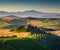 Scenic Tuscany landscape in golden morning light