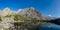 Scenic valley and lake in Fann mountains, Middle Asia