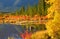 Scenic Vermilion lakes landscape in autumn time