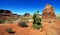 Scenic vibrant desert view of sandstone