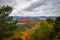 Scenic view of the Adirondack mountains in Upstate New York on a gloomy autumnal day