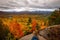 Scenic view of the Adirondack mountains in Upstate New York on a gloomy autumnal day