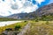 Scenic view of Alaskan Flattop Glen Alps with mountain bikes