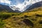 Scenic view of Alaskan Flattop Glen Alps in Summer