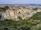Scenic view of Aliano badlands calanchi, lunar landscape made of clay sculptures eroded by the rainwater, Basilicata region, sou