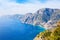Scenic view of the Amalfi coast from the  Path of the Gods  Sentiero degli Dei  near Positano, Province of Salerno,  Campania, I