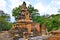 Scenic View Ancient Buddhist Forest Temple and Meditation Monastery Ruins of Wat Khao Phra Bat Noi in The Aranyik Area of Sukhotha