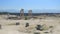 Scenic view of Ancient middle-aged ruins in Pamukkale