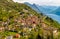 Scenic view of ancient small village Bre over the lake Lugano, Ticino, Switzerland