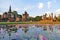 Scenic View Ancient Temple Ruins of Wat Mahatat in The Sukhothai Historical Park, Thailand